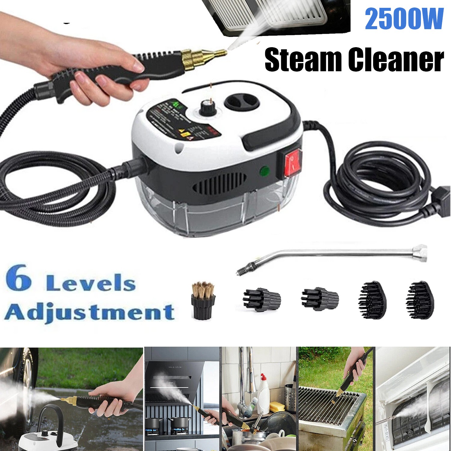 Handheld High Temp Steam Cleaner High Pressure Household Cleaning Machine 2500W