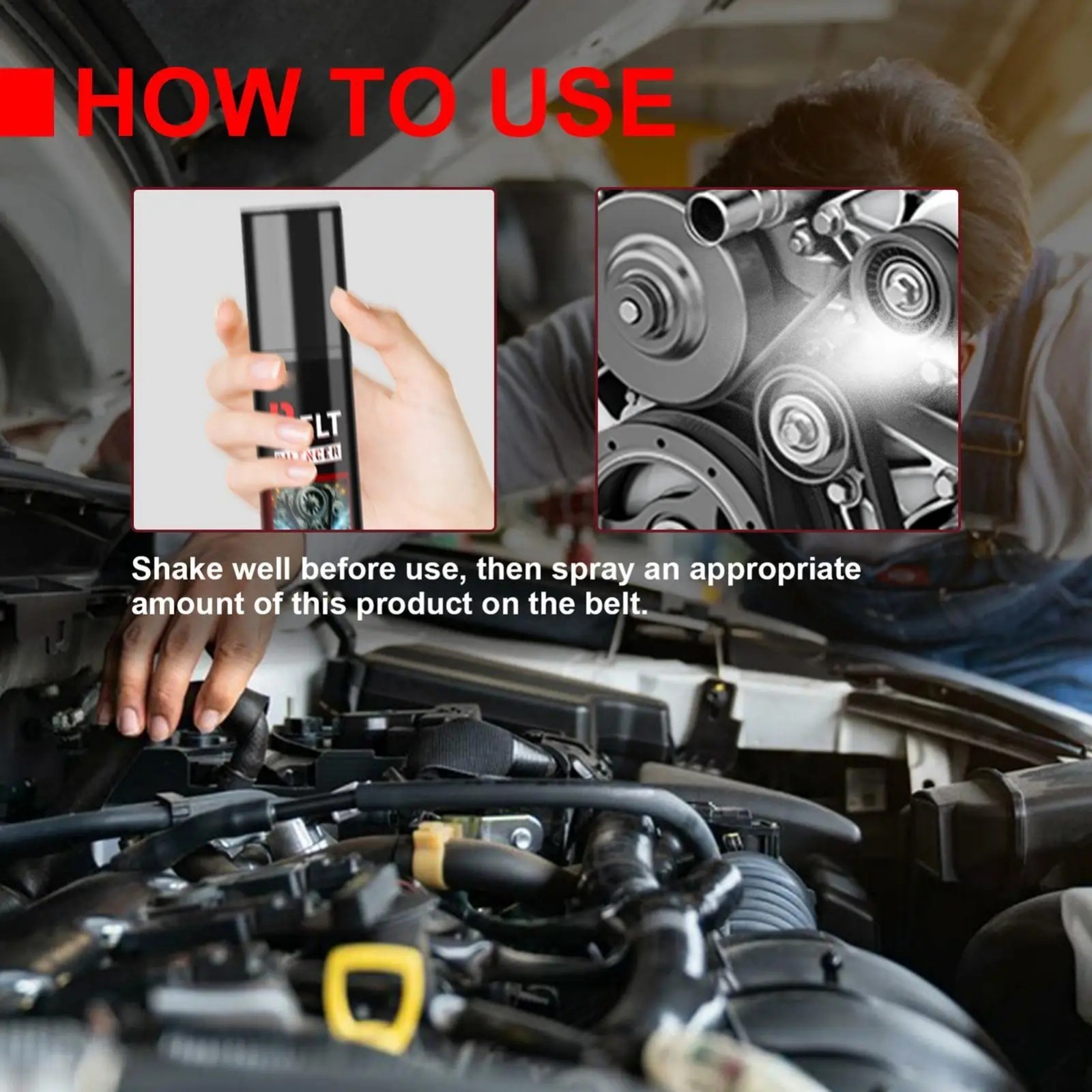 100ml Car Belt Noise Spray Engine Silencer Lubrication Dressing Protection