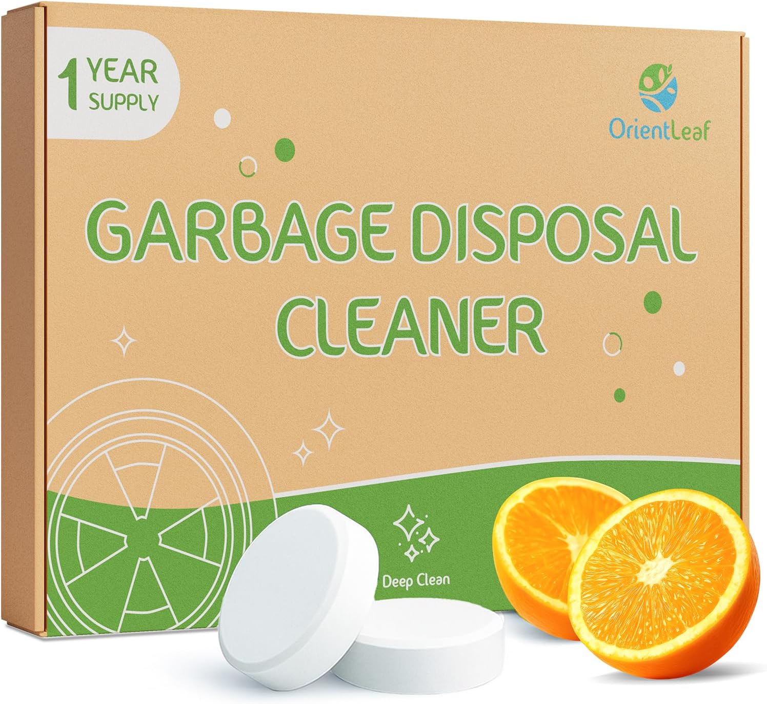 Garbage Disposal Cleaner and Deodorizer Tablets 20G 1 Year Supply Sink Freshener