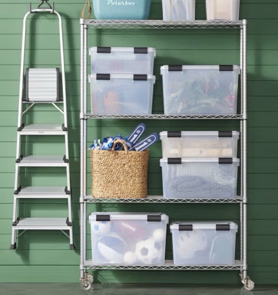 Clear Plastic Rectangular Storage Bin w/ Lid, Stackable, 6.5/19/30 qt