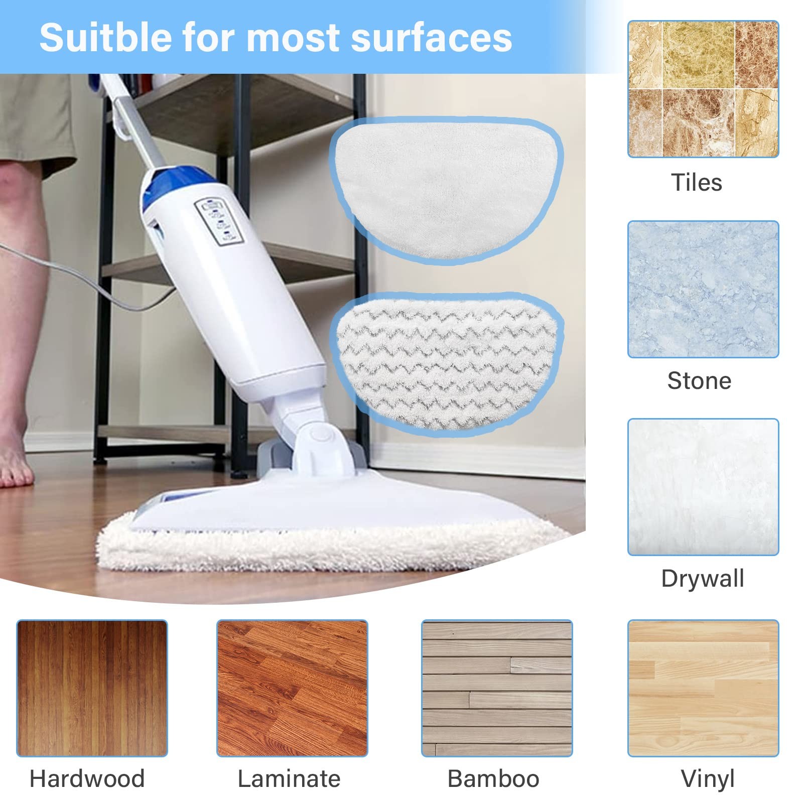 12 Pack 1940 Steam Mop Replacement Pads for Bissell Powerfresh Steam Mop 1940 14