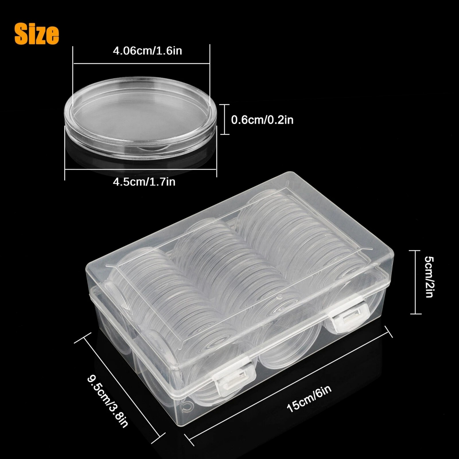 50pcs 40mm Clear Coin Capsules For Morgan Silver Dollar Half Dollar Coins USA