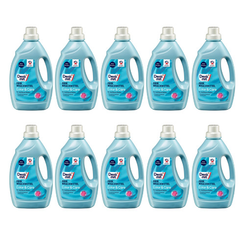 10 x 1.5 L Denkmit Fine detergent liquid Color&Care, 30 Wl