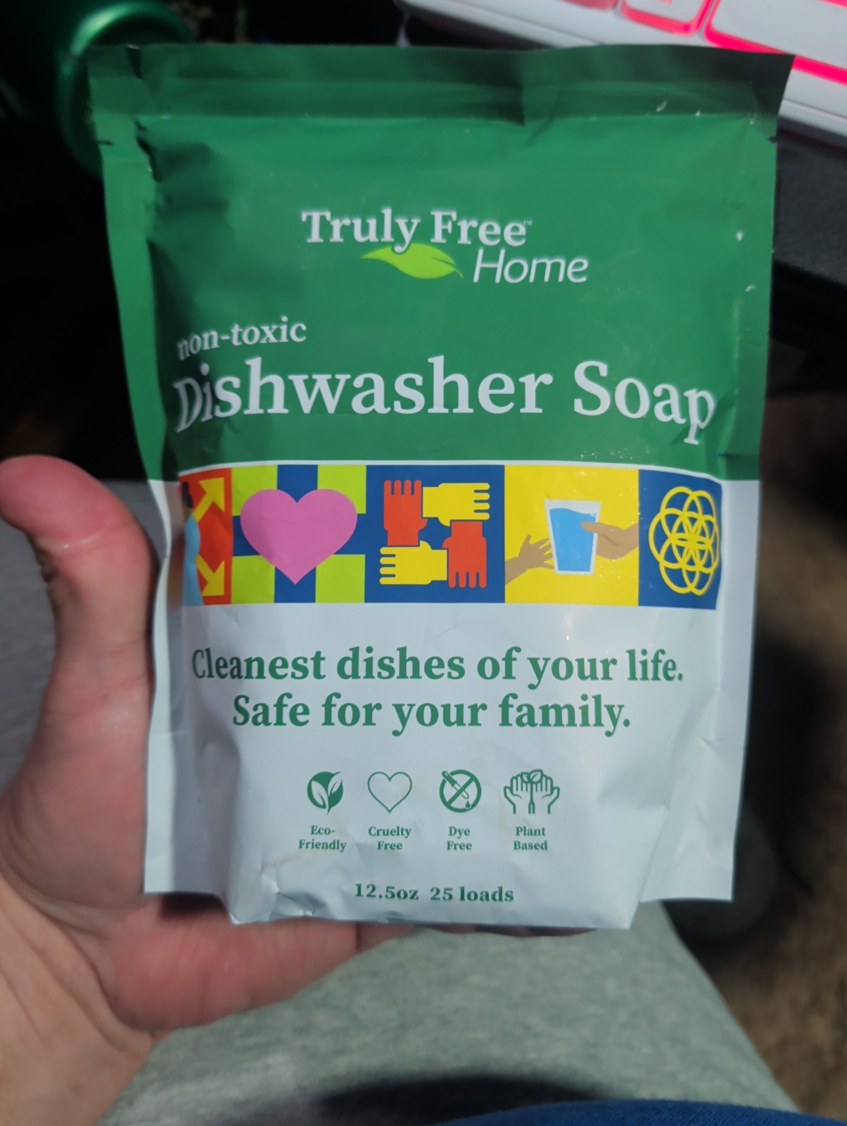 Truly Free Non Toxic Dish Soap Sweet Basil Refill & 12.5 Oz Dishwasher Soap