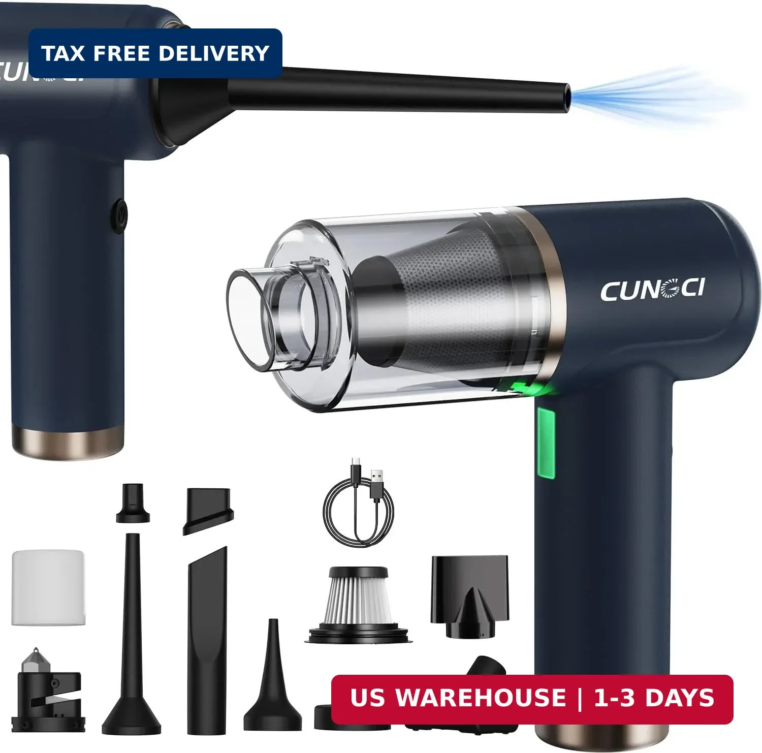 Car Vacuum Handheld Vacuum Portable Cordless, 18000Pa 5 in 1, 100W Brushless Mot