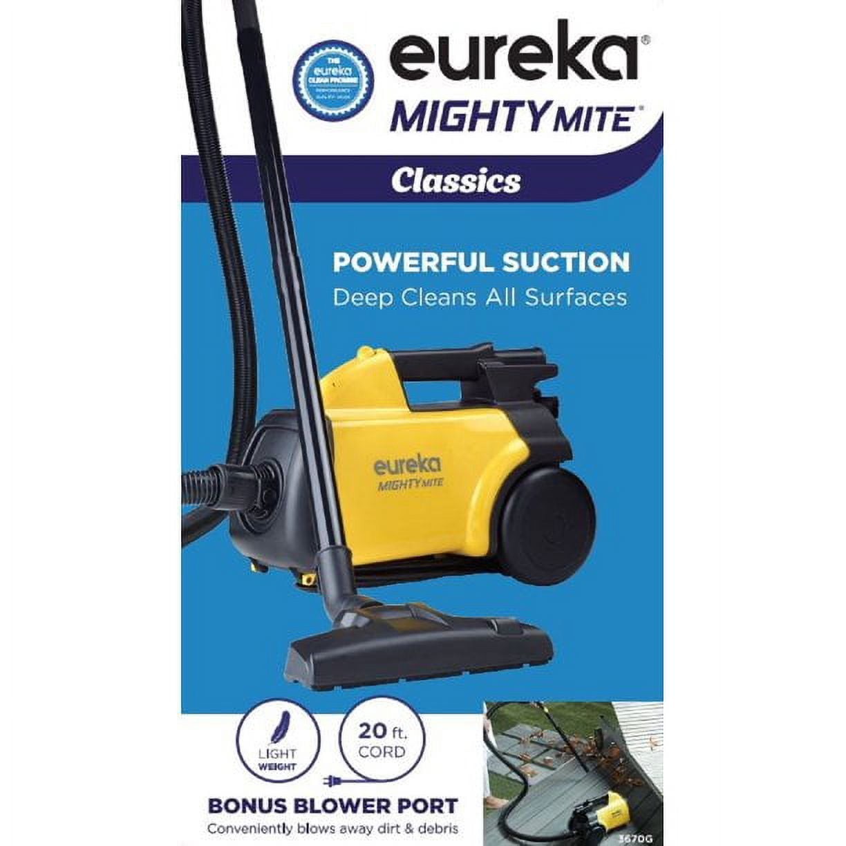 Eureka Mighty Mite Lightweight Bagged Canister Vacuum for Carpet & Hard Floors