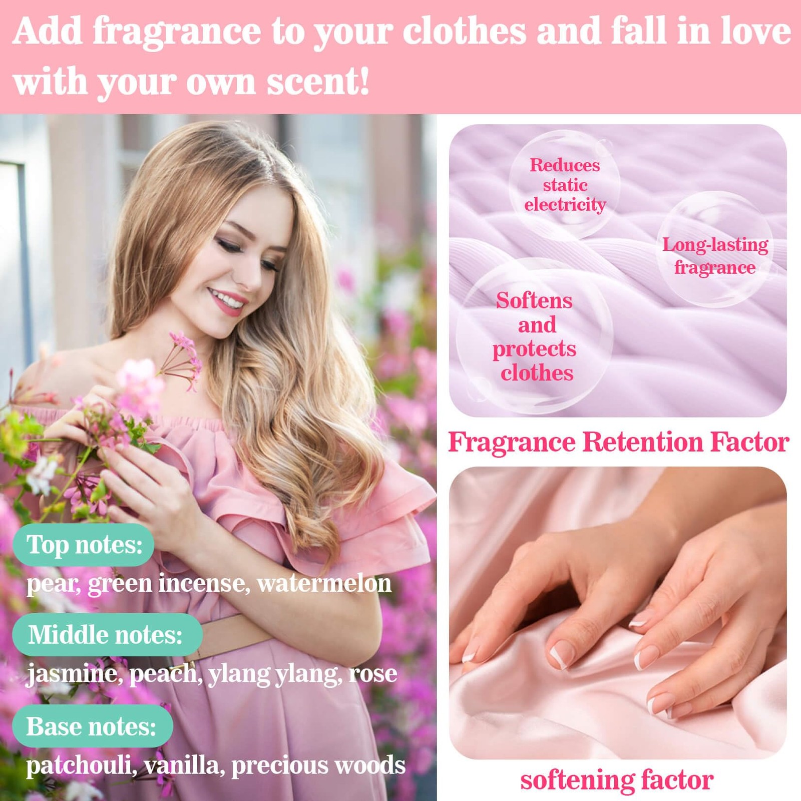 Sukh Laundry Scent Booster Beads – 430g Fresh 1 Count (Pack of 1), Pink