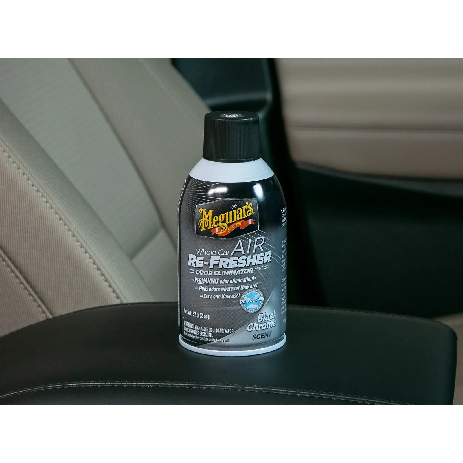 Meguiar’s G181302 Whole Car Air Re-fresher Odor Eliminator Mist, Black