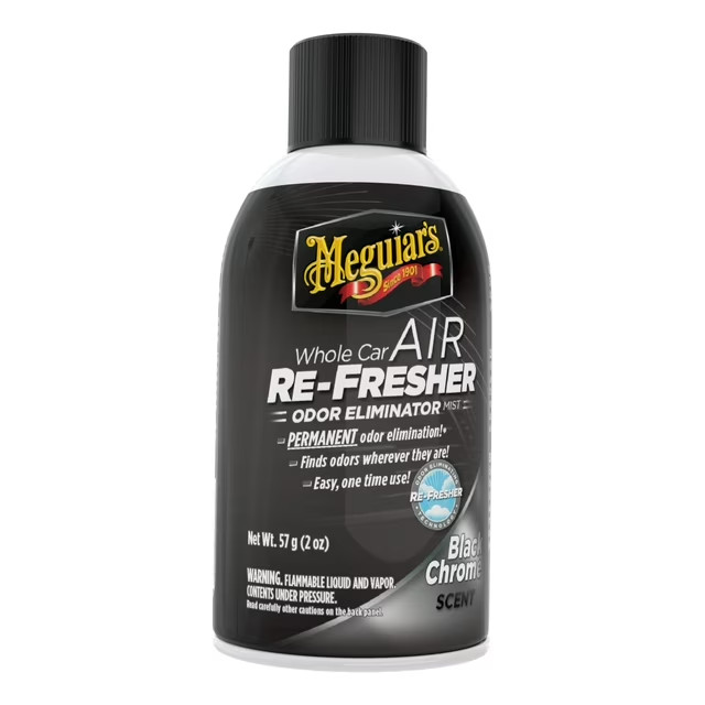 Meguiar’s G181302 Whole Car Air Re-fresher Odor Eliminator Mist, Black
