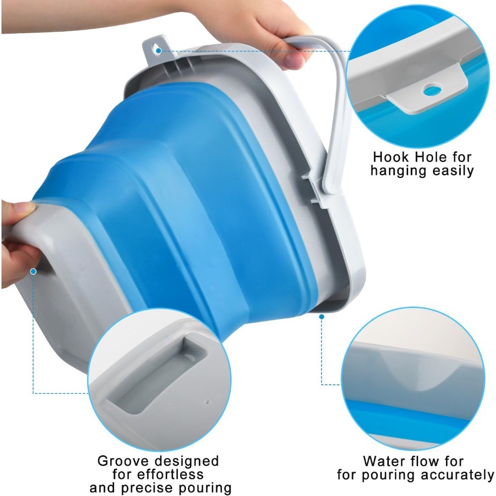 Bucket and Ice Bucket-5L(1.3Gallon)Household Cleaning Silicone Dust Mops Bucket