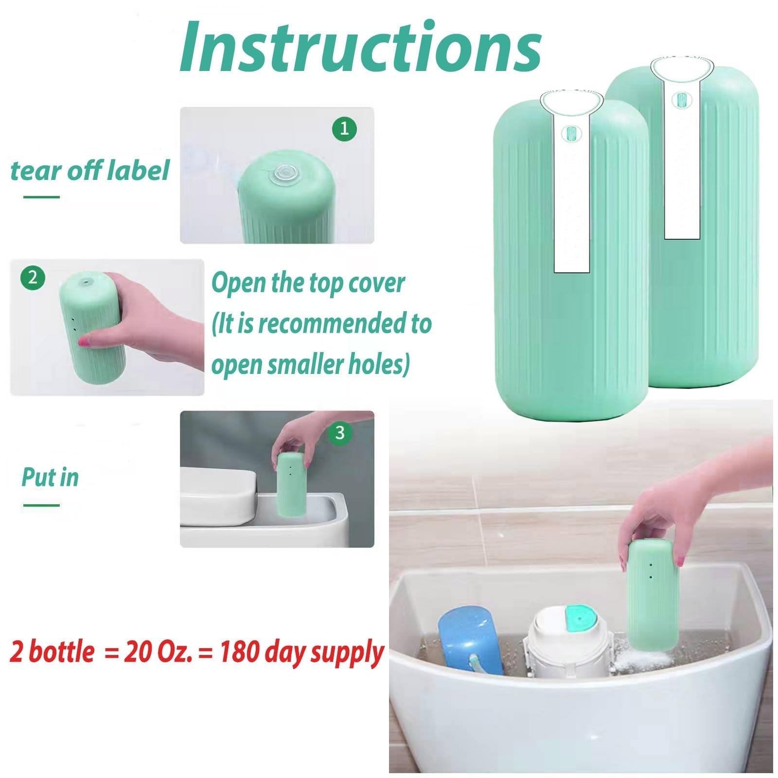 2Pcs Krazy Klean Toilet Cleaner, Krazy Cleaner Pro Toilets Cleaners, Easy to Use