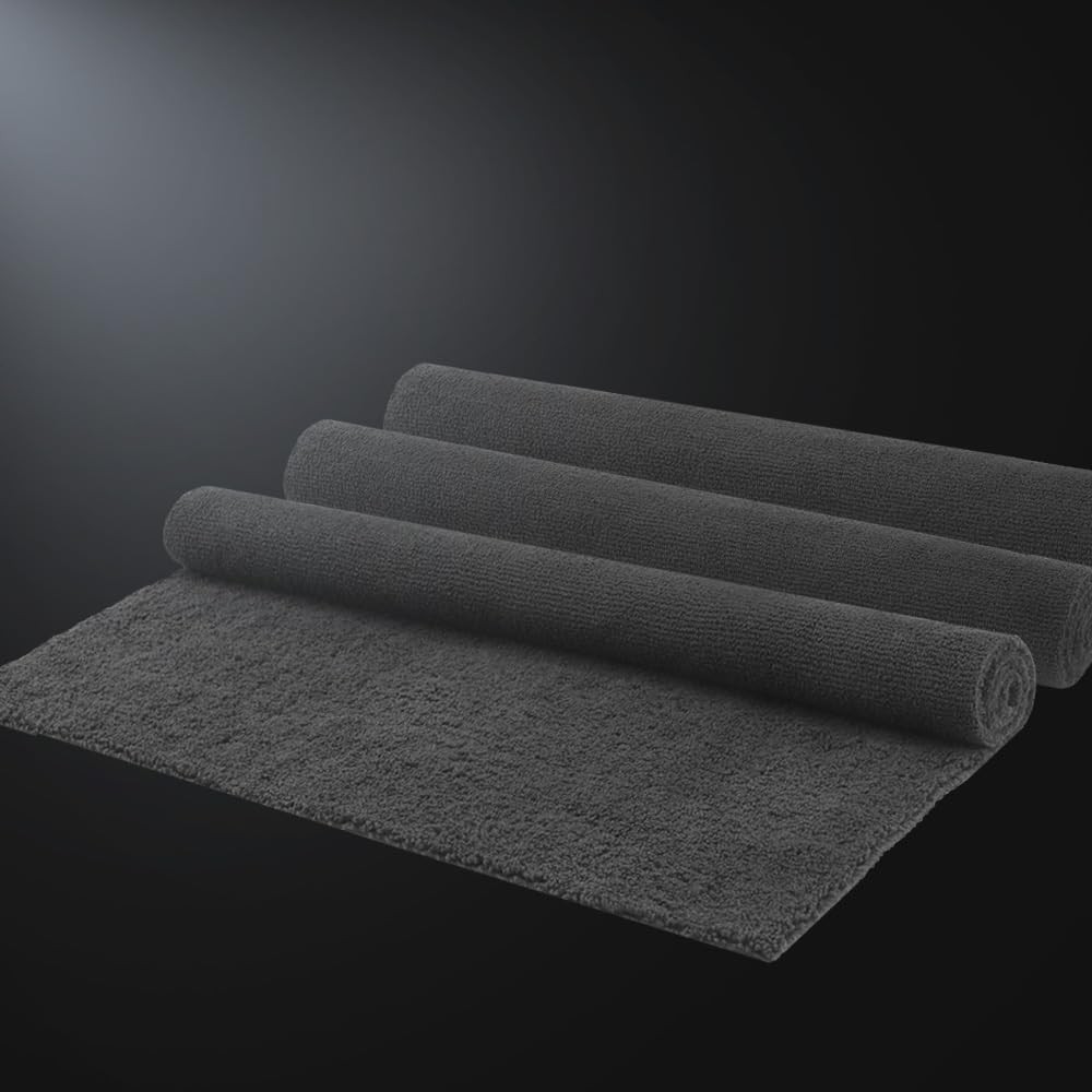 HeavyDuty Microfiber Cleaning Towels 16×16 Inch 350GSM 12 Pcs Grey for Car Wash