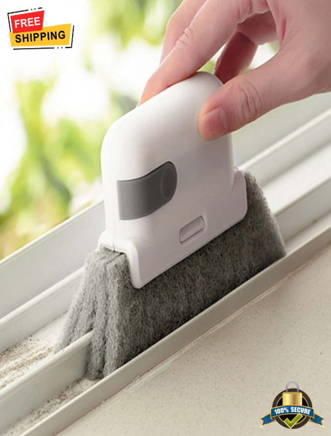 1 pc Detachable Plastic Window Groove & Gap Cleaning Brush for Home Use
