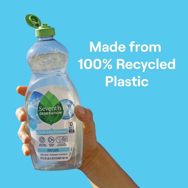 Seventh Generation Free & Clear Dish Soap 50 fl oz Hypoallergenic Phosphate-Free