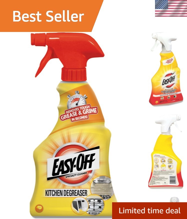 16 Fl Oz Non-Toxic Kitchen Degreaser with Lemon Scent – Powerful Grease Remover