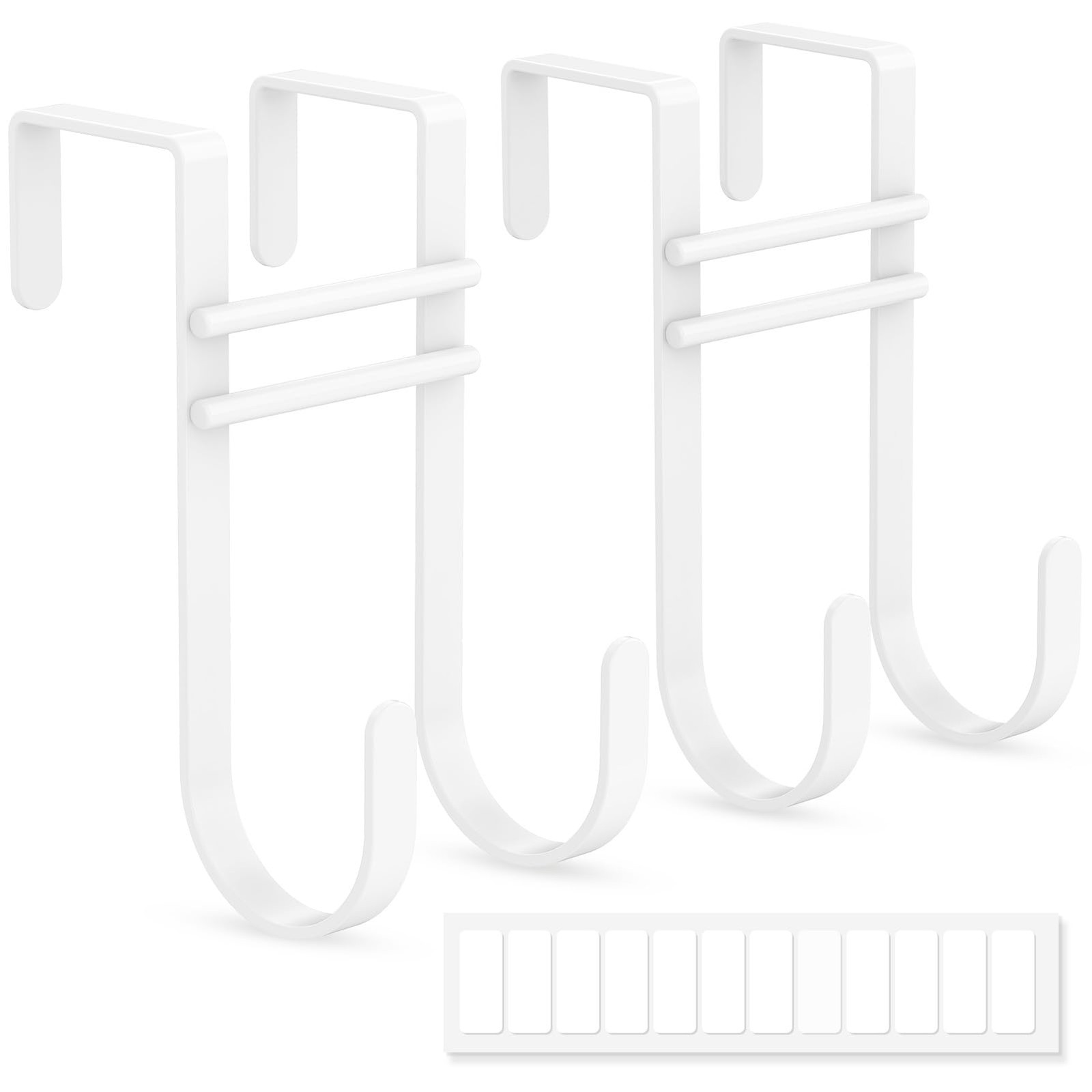 Over the Door Hooks, No Assembly Required 2 PCS Double Hanger Heavy Duty Meta…