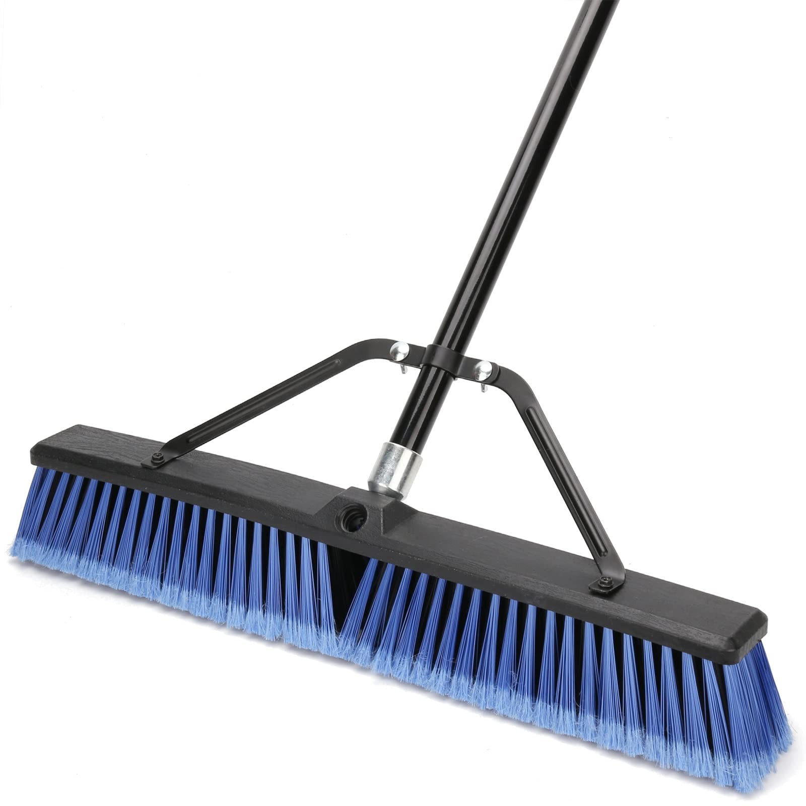 24 Inch Push Broom Outdoor Deck Driveway Garage Yard Patio Concrete Floor Blue