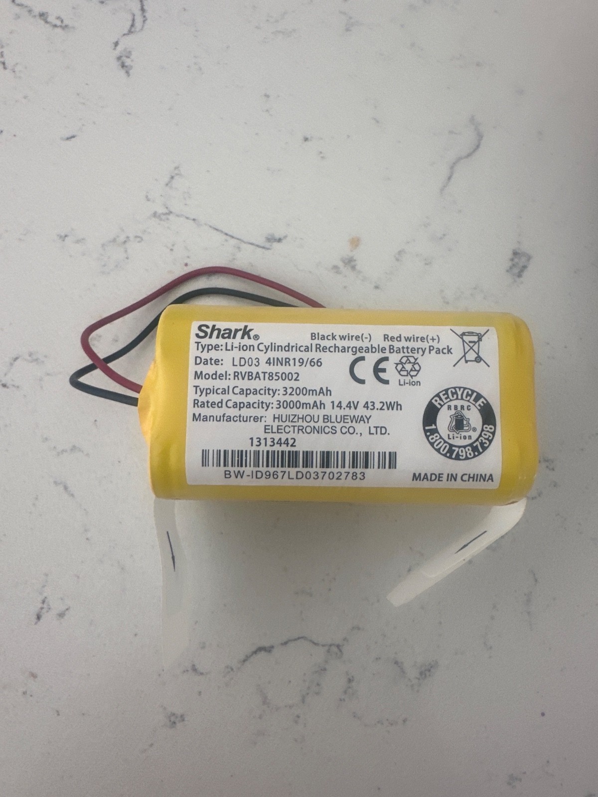 LShark Replacement Rechargeable battery Li-Ion – RVBAT85002