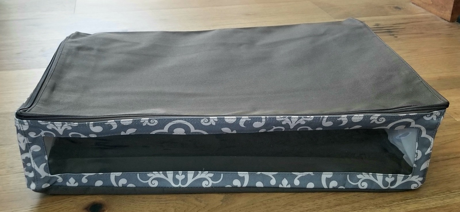 NEW! Thirty One Perfect Fit Organizer Grey Parisian Pop Under Bed Storage Fabric