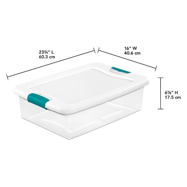 Sterilite 14968006 Stackable Storage Tote W/ Lid, 8 Gal, 23-3/4 In L X 16 In W