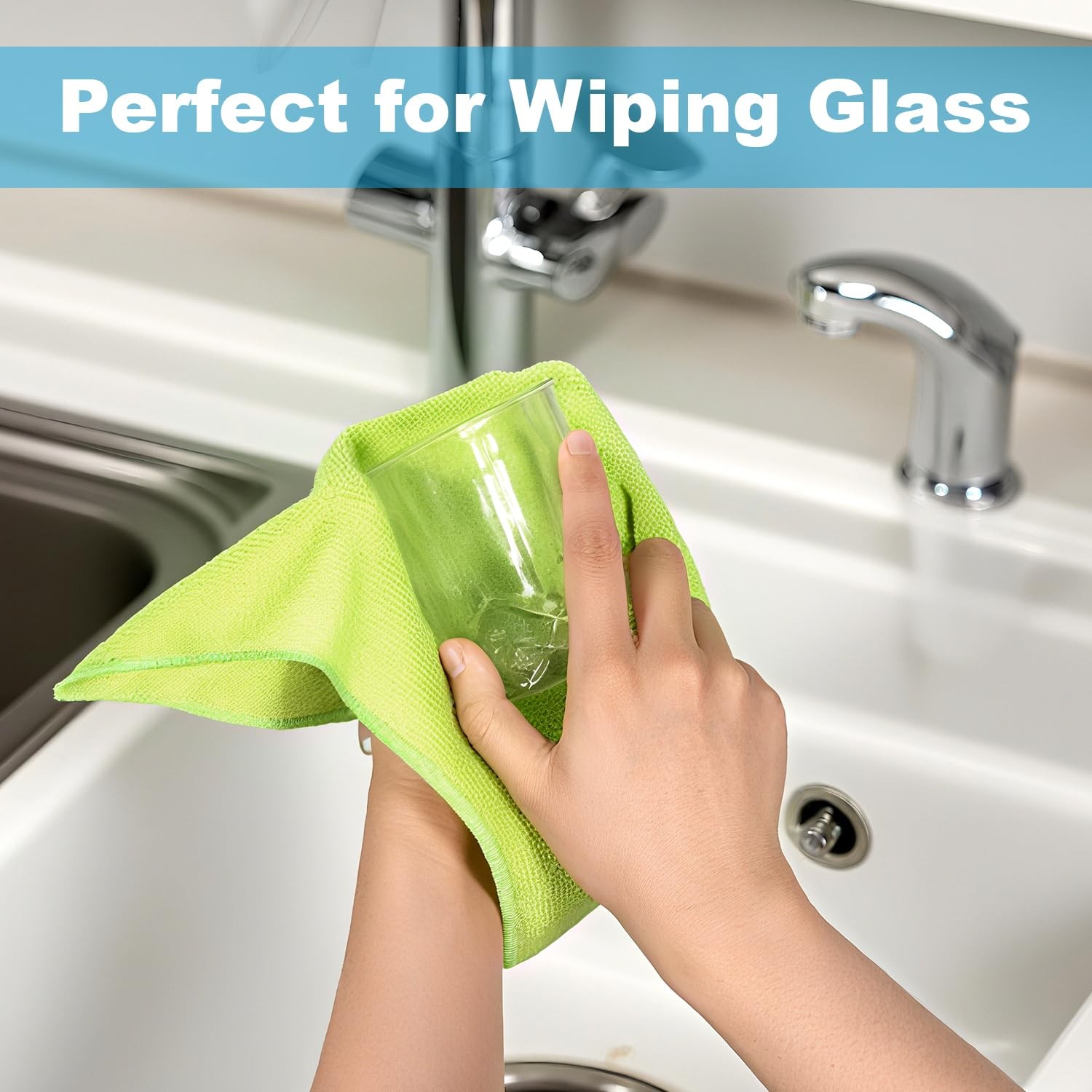 Microfiber Cleaning Cloths Rags, Wet and Dry Lint Free Household Supplies