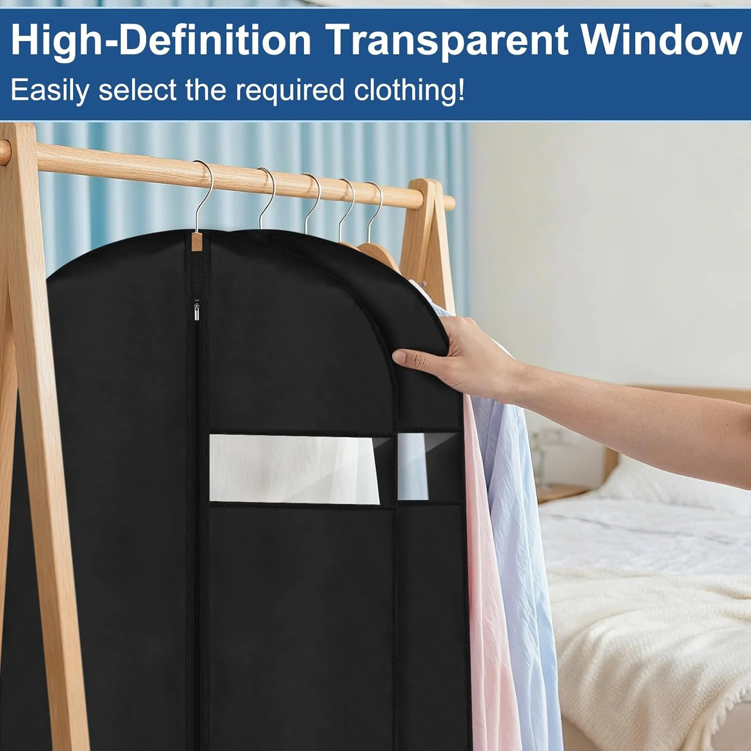 Dress Bags for Gowns,60″ Long Dress Garment Bag, Garment Bags for Hanging Clothe