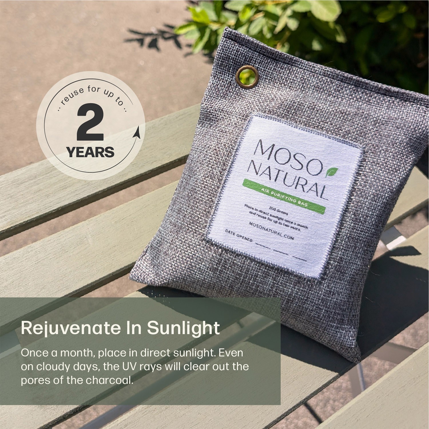 Moso Natural Air Purifying Bag 200g. Odor Eliminator for Car, Closet, Pet Area