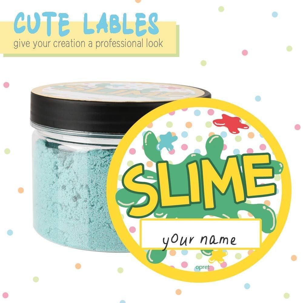 12 Pack 10oz Empty Slime Containers, Large Plastic Slime Jars with Lids and L…