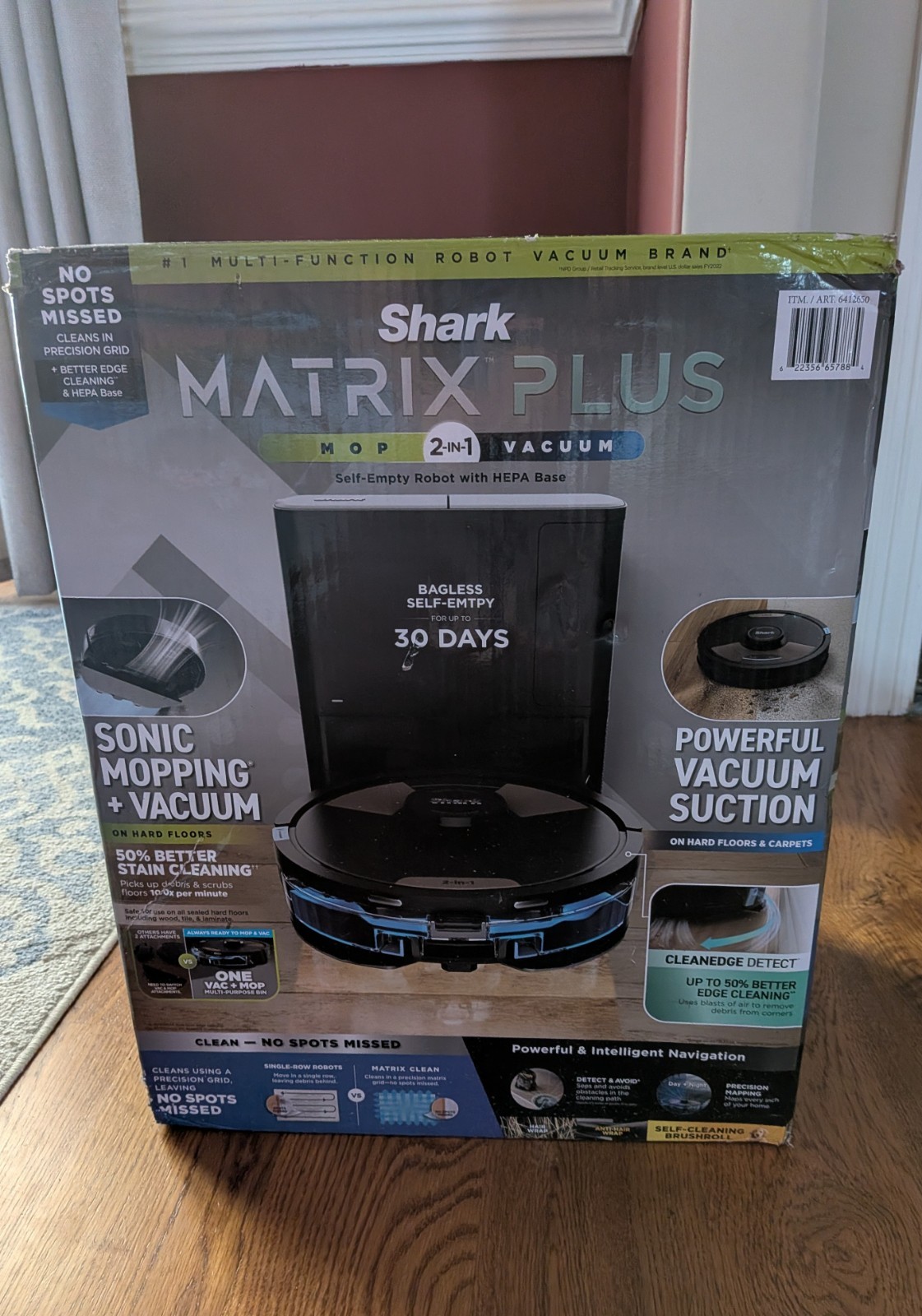 Shark Matrix Plus 2-in-1 Robot Vacuum Mop Self-Empty HEPA Base Black