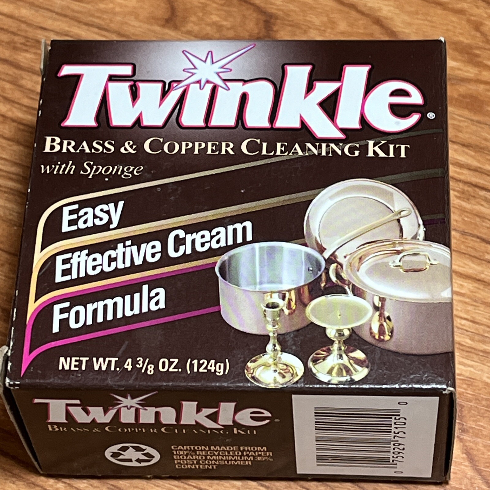 Malco Twinkle Brass and Copper Cleaning Kit 4.38 oz Polish Cream Sponge, 8 Pack