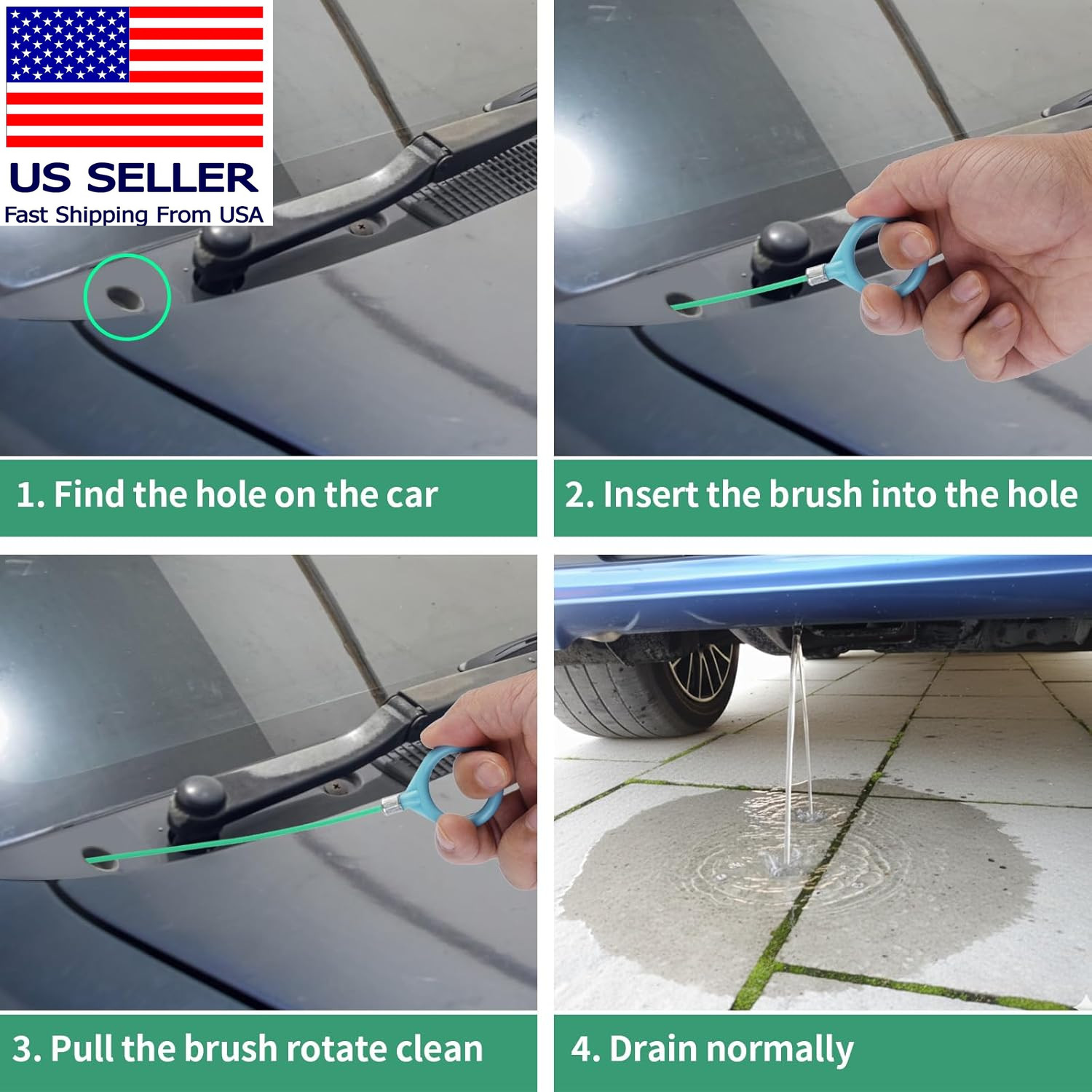 3 Pcs Auto Sunroof Drain Cleaning Tool, 120 Inch Long Flexible Tube Cleaning Bru