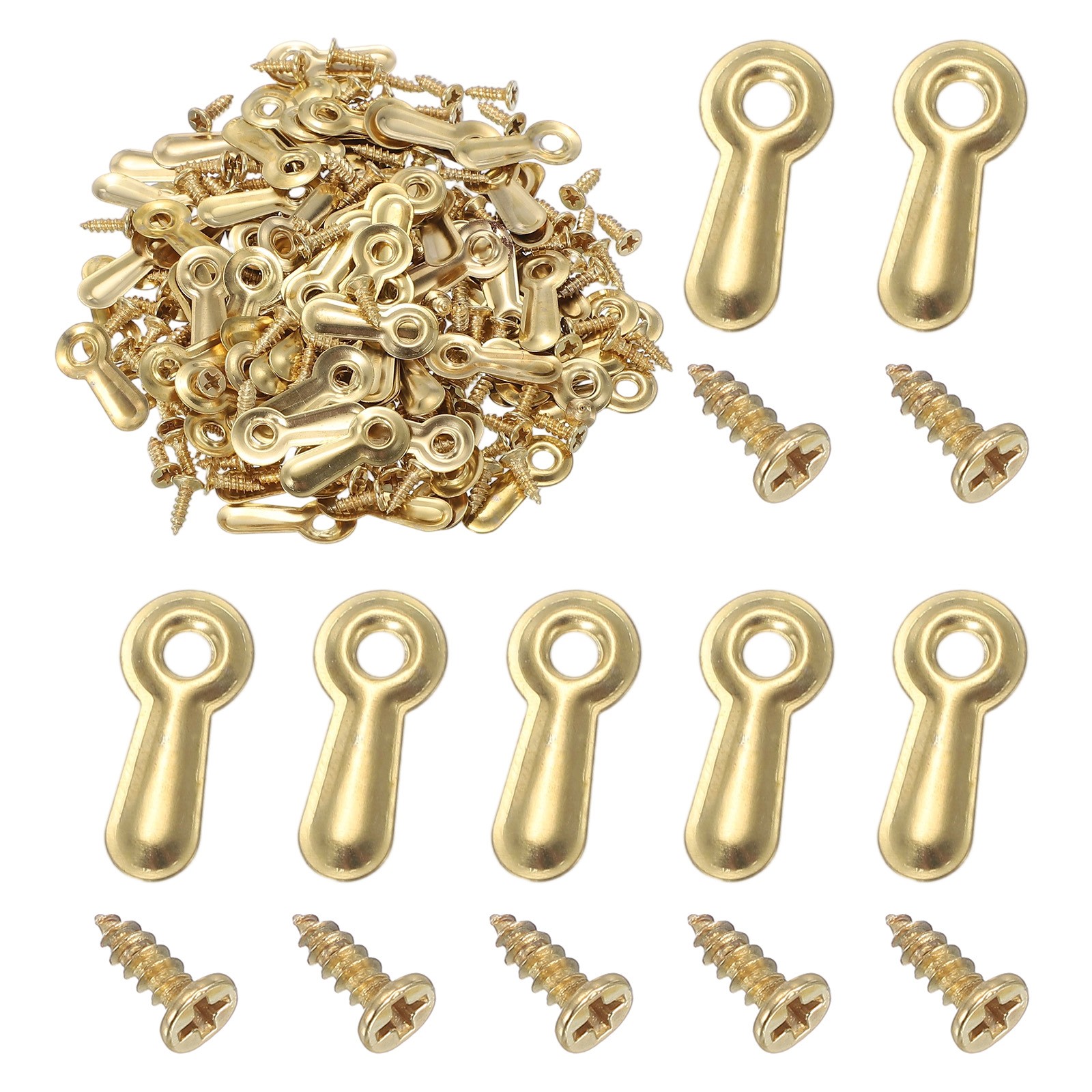 120pcs 0.75″ Picture Frame Backing Clips Hardware with 120pcs Screw Gold,