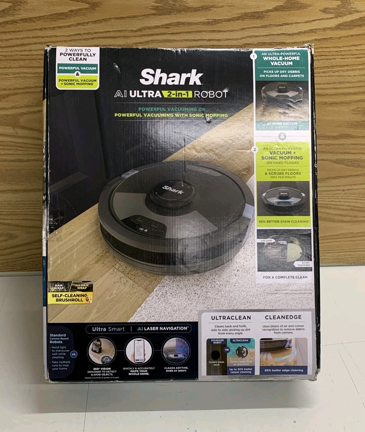 Shark AI Ultra 2-in-1 Robot Vacuum and Mop – Black (RV2610WD)