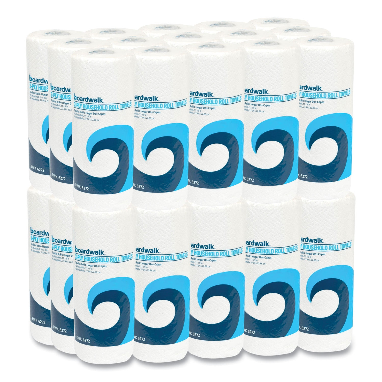 Boardwalk Kitchen Roll Towel, 30 Rolls/Carton, 85 Sheets/Roll 2-ply 11 x 9 White