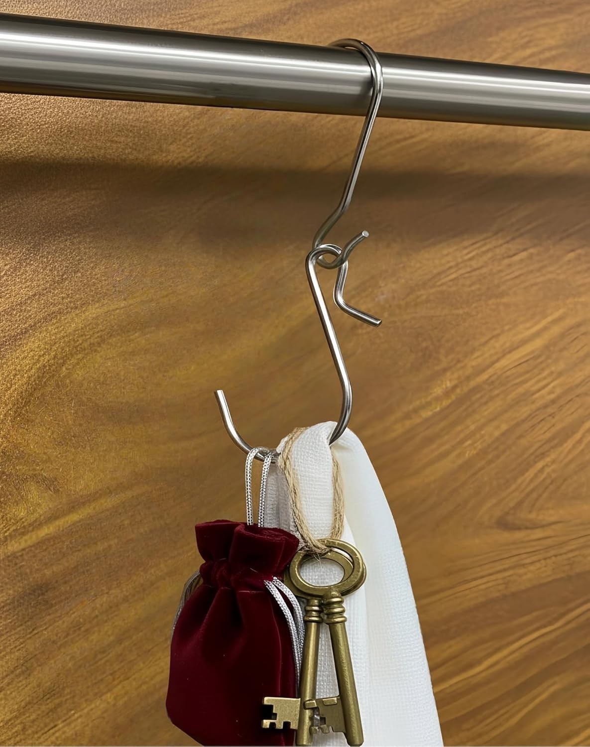 10-Pack Polished Metal Clip Type Hanging Hooks, Holds up to 10 lbs