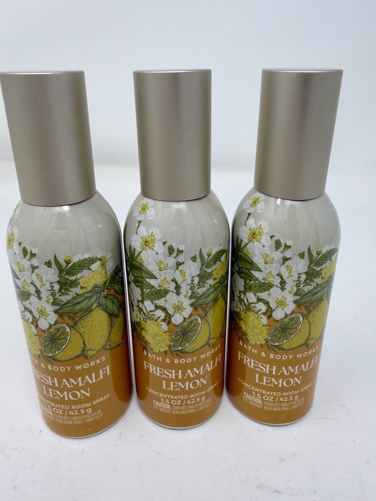 3x Bath & Body Works Fresh Amalfi Lemon Concentrated Room Spray 1.5 Oz Free Ship