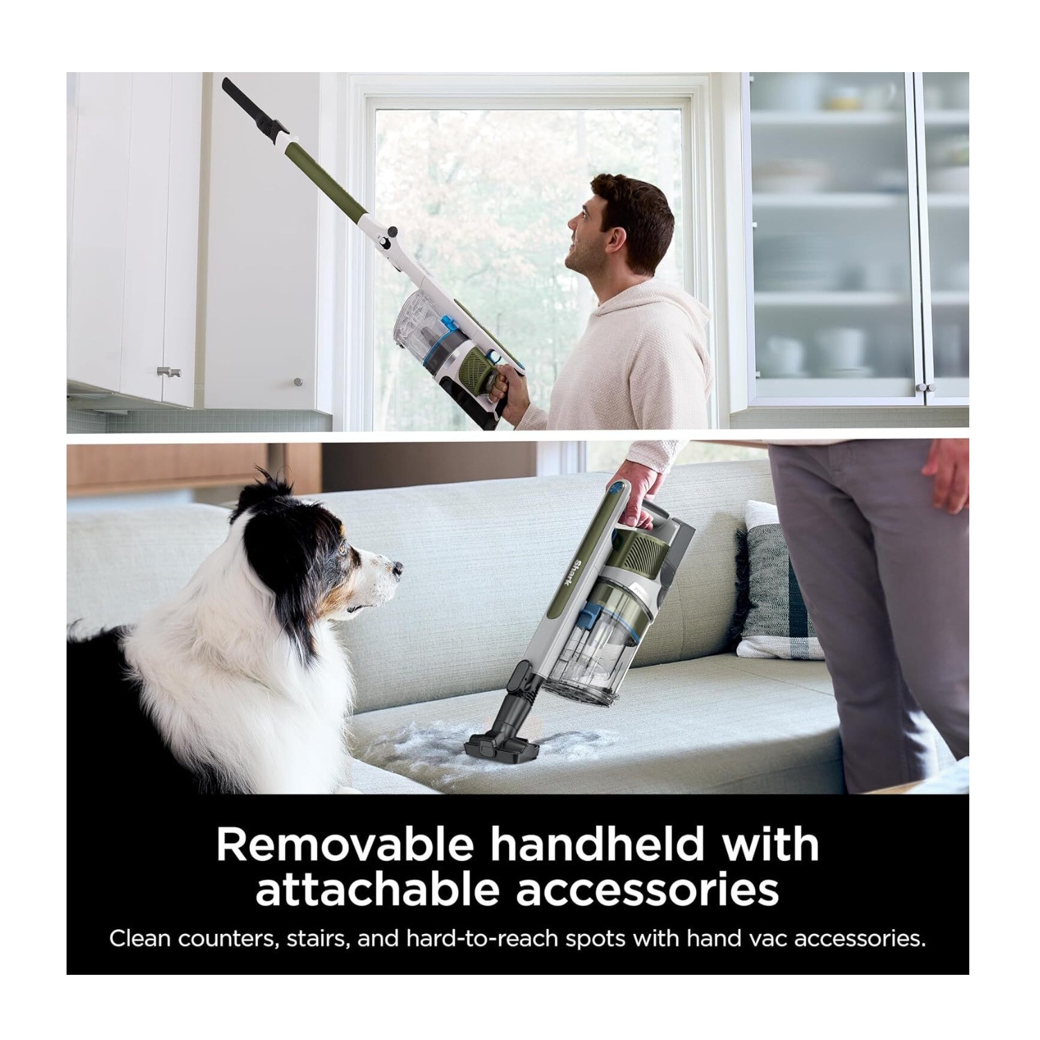 Shark PowerPro Flex Pet Plus Cordless Vacuum for Carpets & Hard Floors (Olive)