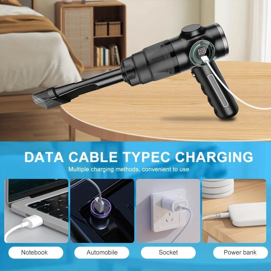 4 In 1 Wireless Car Vacuum Cleaner Household 9000Pa Strong Suction Air Blower