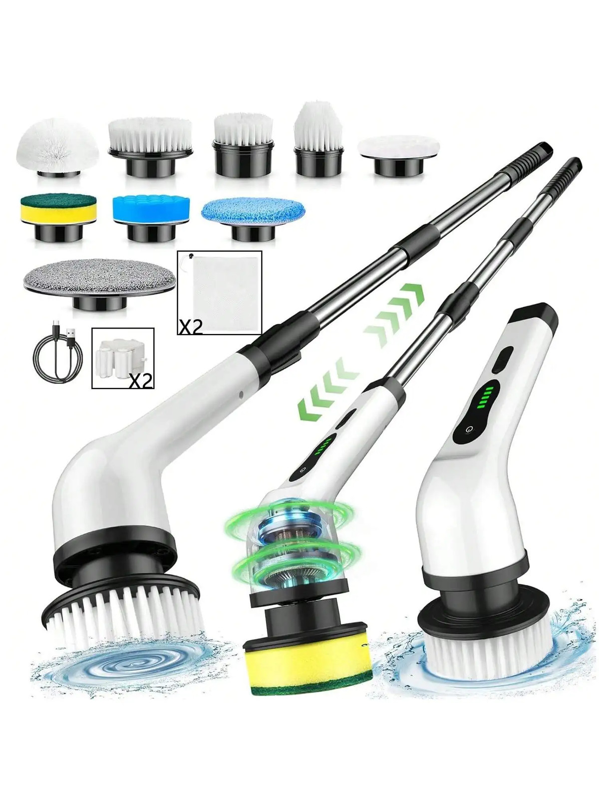 9-in-1 Electric Cleaning Brush Electric Spin Cleaning Scrubber Cleaning Tools