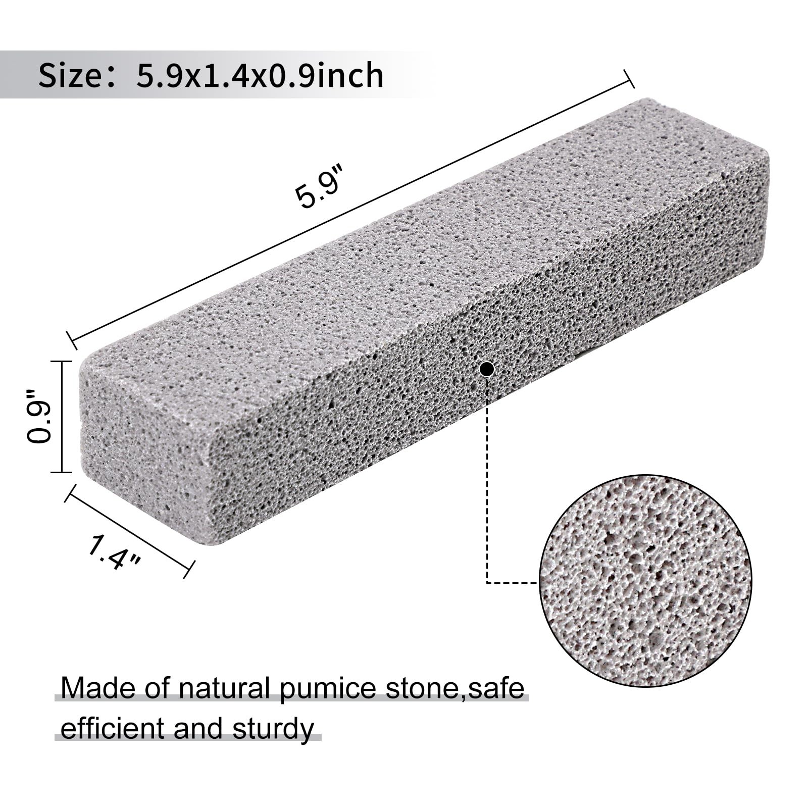 10 Pumice Stones, Toilet Bowl Cleaner Stick, Bathtub, Sink Scrubber, Gray