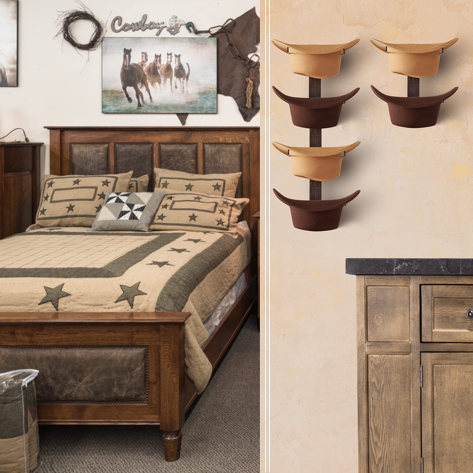 P-ALADIN Cowboy Hat Holder, Rack for Wall, 16 x 9.3 x 3 inches