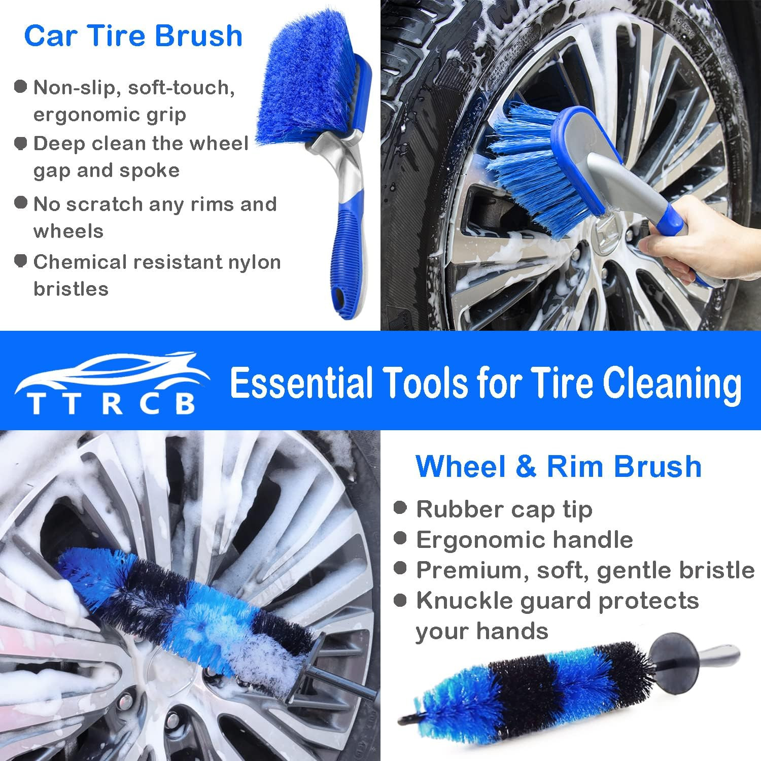 20Pcs Car Wheel Tire Detailing Brush Set,Car Detailing Kit,Car Detailing Brushes
