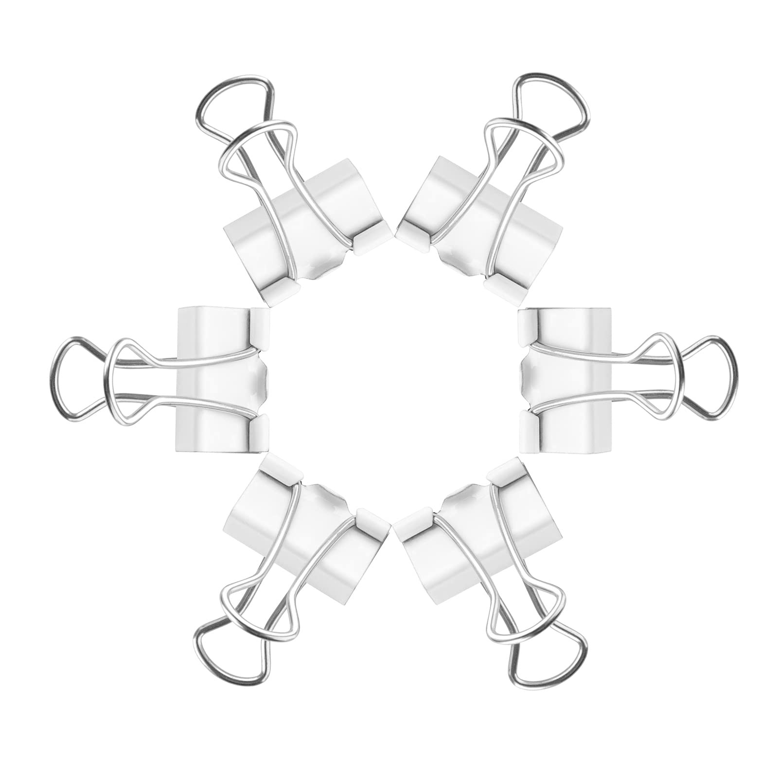 Small White Mini Binder Clips, 3/4 Inch (19mm), 50 Pack 0.75 inches,
