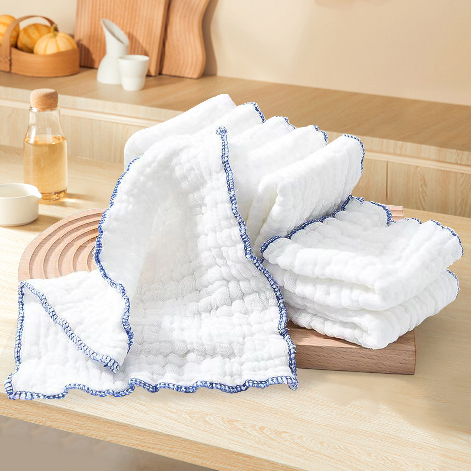 8x Ultra-Soft Super Absorbent Kitchen Cleaning Cloths 8x8in Reusable Dish Towels