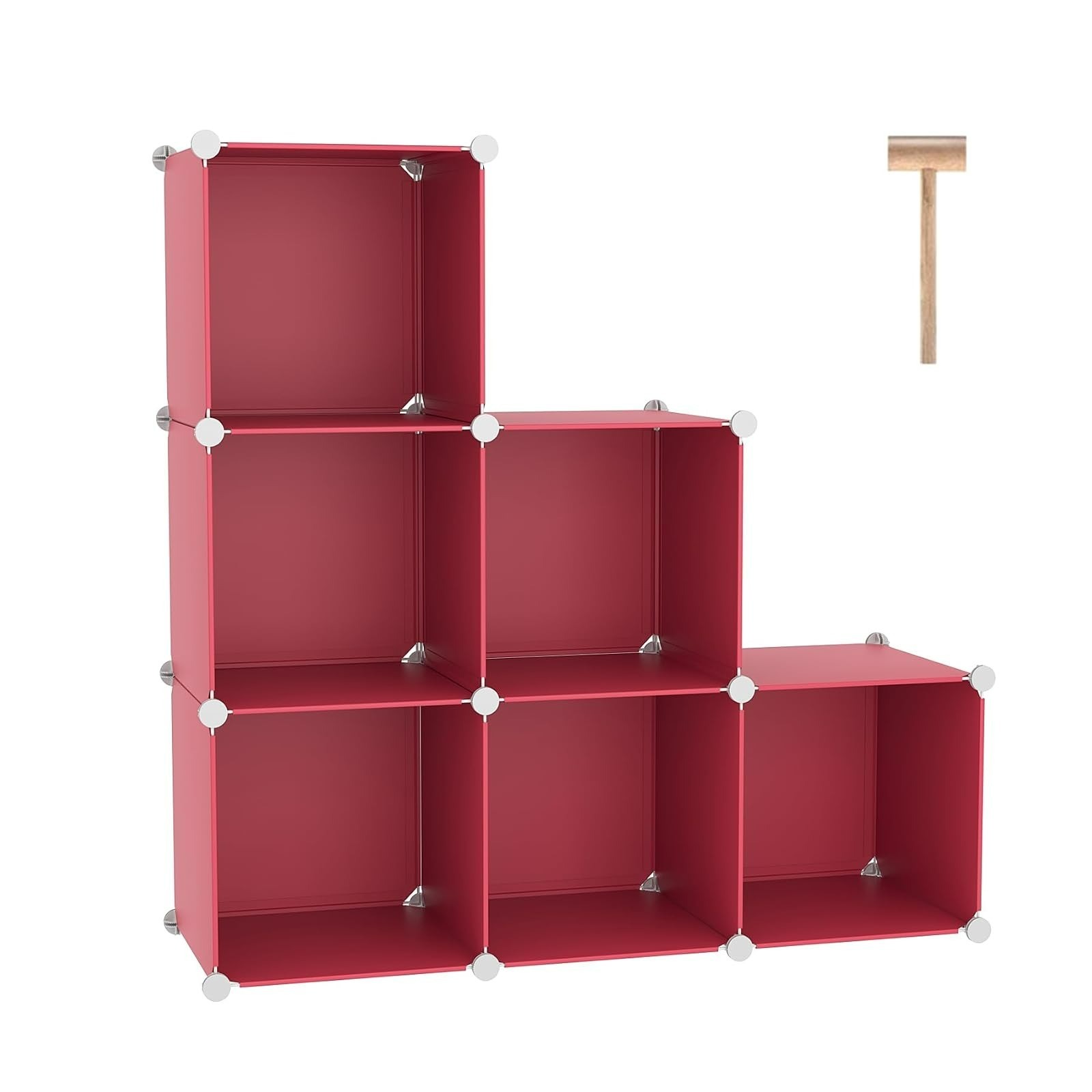 C&AHOME 6-Cube Storage Organizer Black | Stackable Modular Shelving Unit