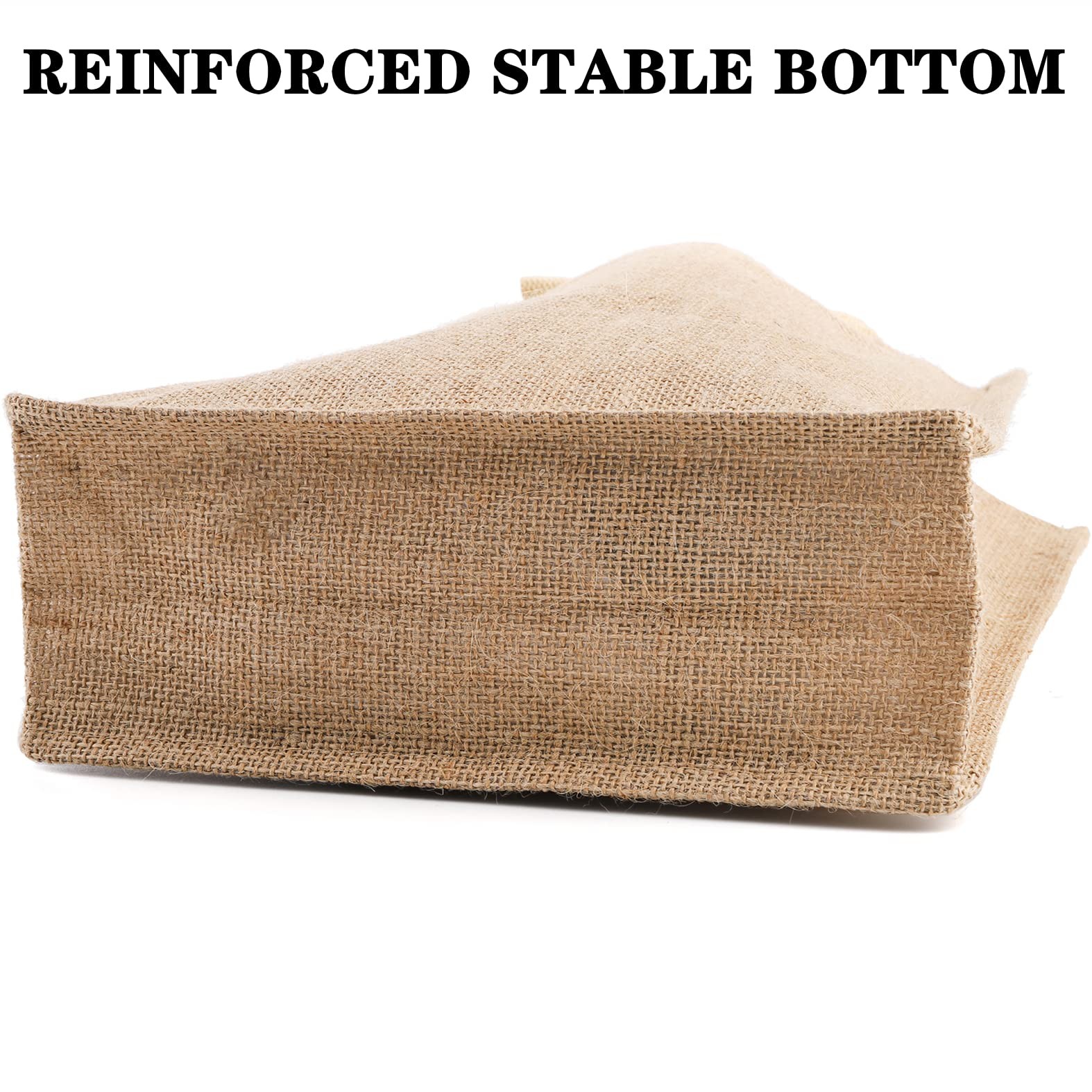 8 Pack Jute Burlap Tote Bags Beach Lined Grocery Totes Bridesmaid 9.8×11.8×3.9
