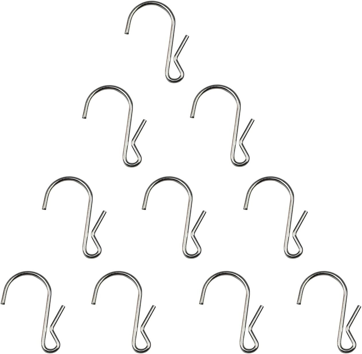 10-Pack Polished Metal Clip Type Hanging Hooks, Holds up to 10 lbs