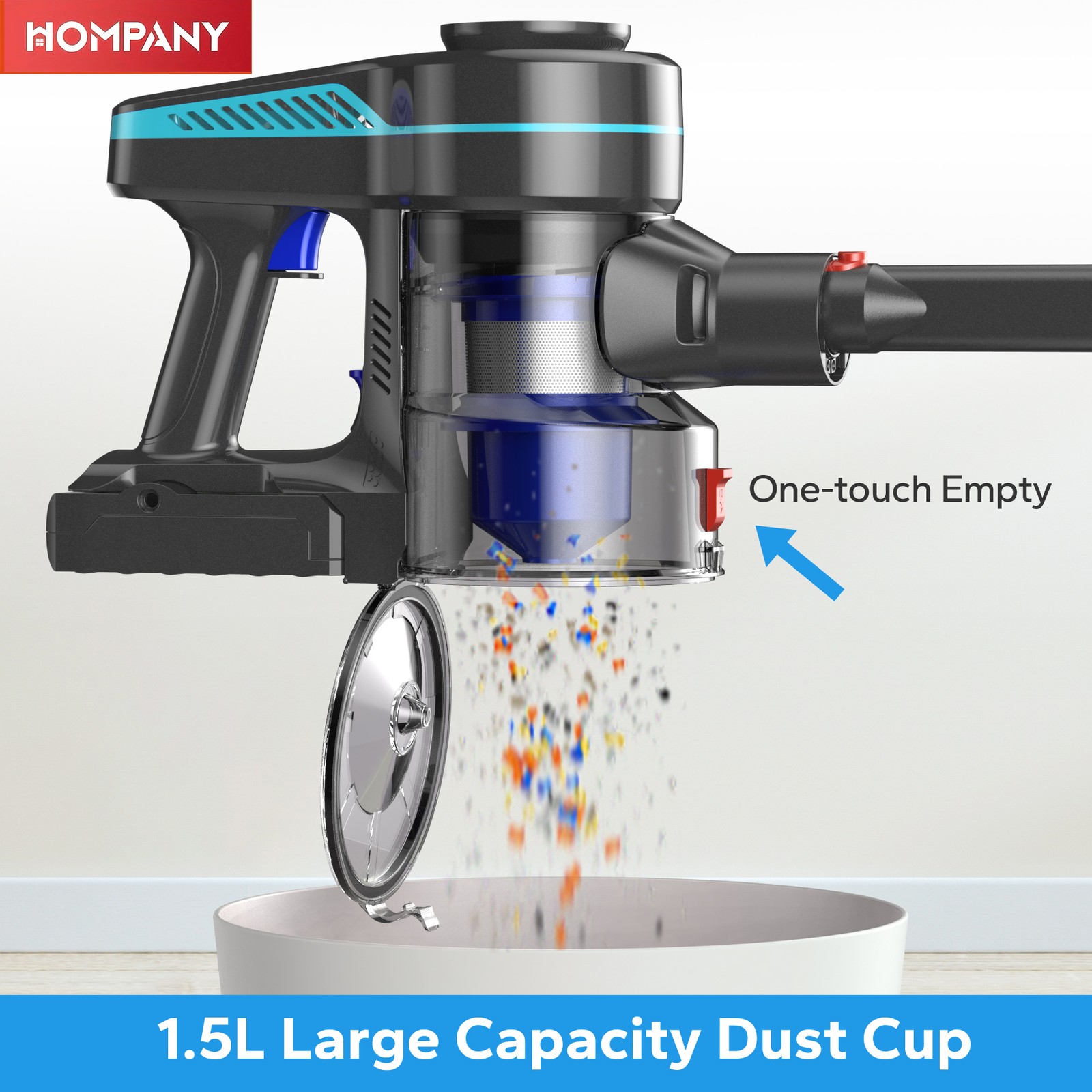 50Kpa Cordless Vacuum Cleaner 8-in-1 50min Stick Lightweigh Rechargeble Home