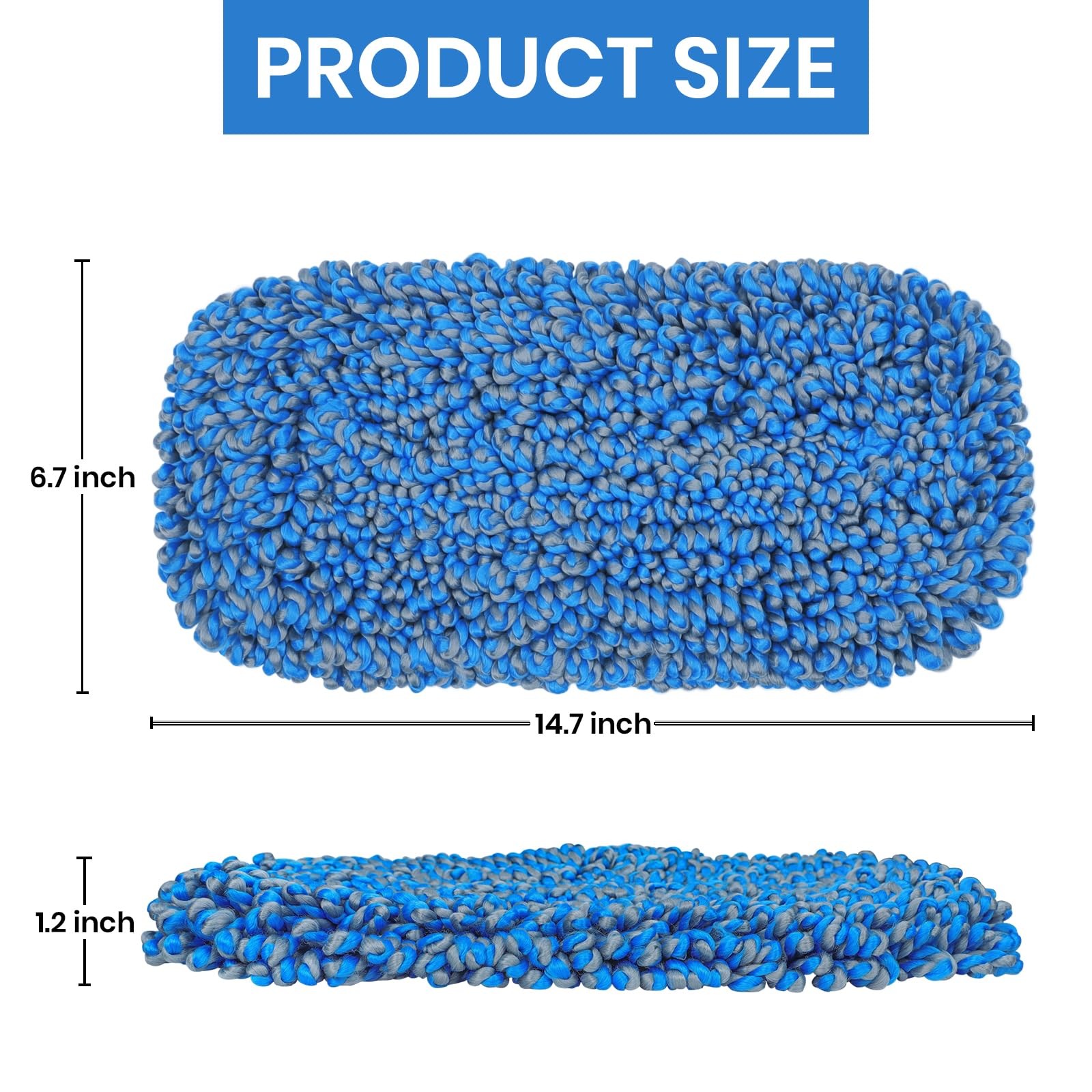 2 Pack Microfiber Mop Pad for Dry Dusting Wet Mopping (Dust Mop :B0CM8Z8Y2P)