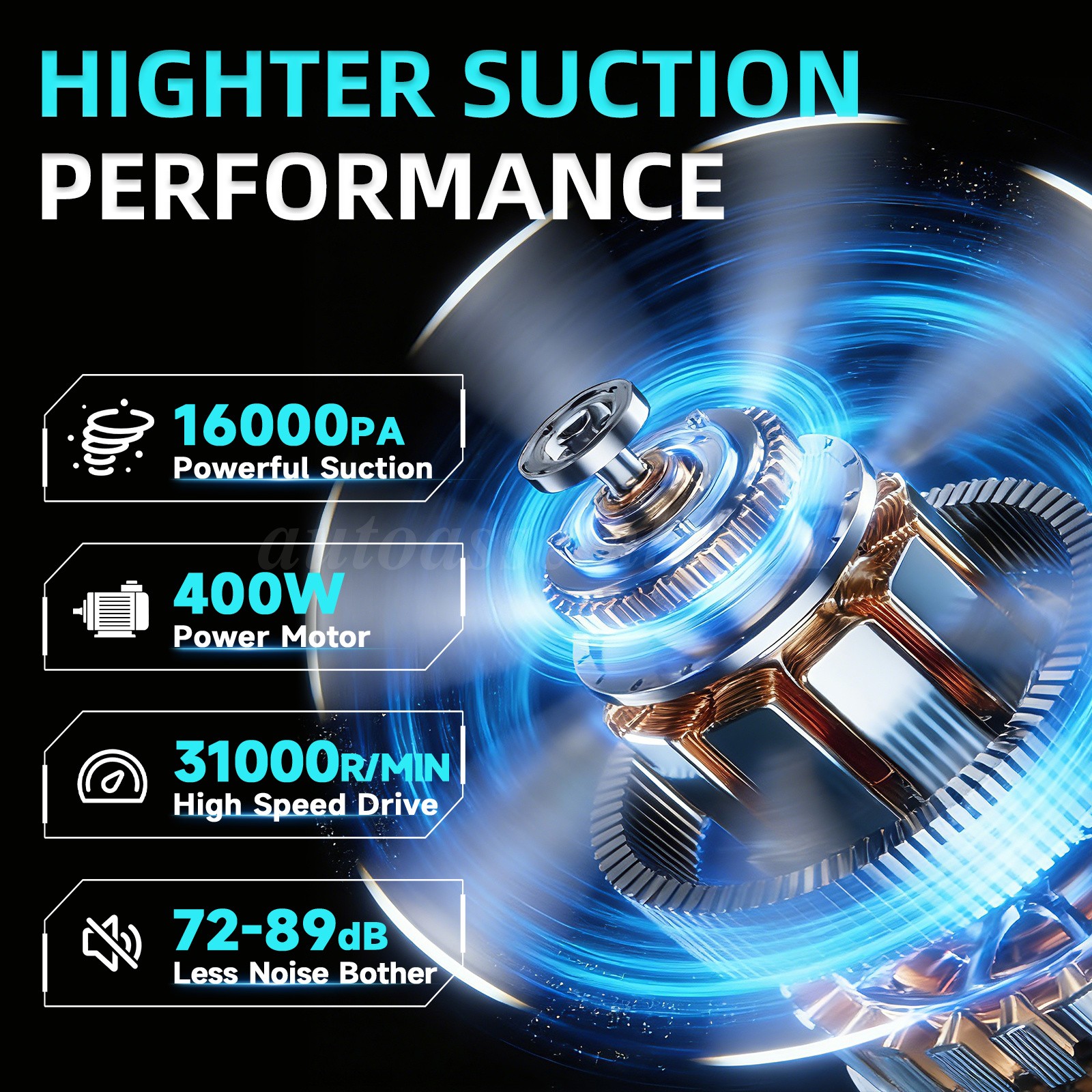 400W Cordless Handheld Vacuum Cleaner Portable Car Auto Home Wireless W/Battery